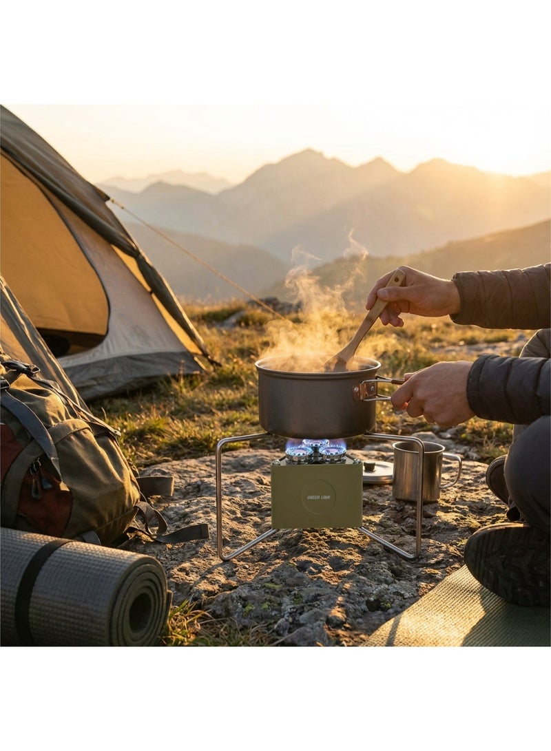 GREEN LION Portable gas stove for trips and camping with an ignition feature, lightweight and safe, equipped with a carrying bag, Suitable for Outdoor BBQs, Hiking Adventures, and Picnics - Image 2